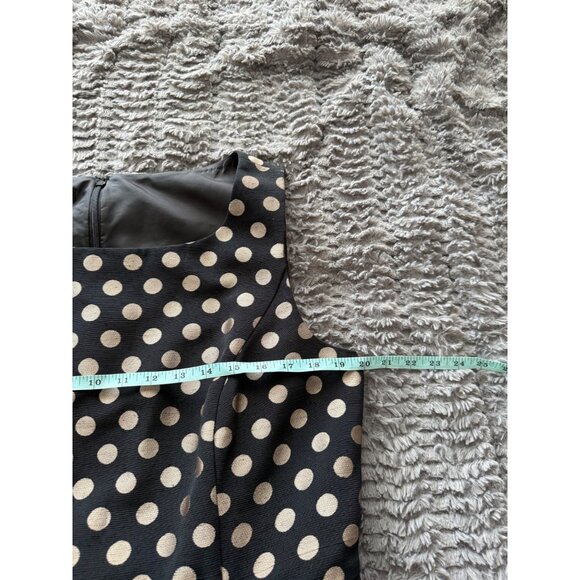 Talbots Polka Dot Sleeveless Knee Length Black Fit & Flare Dress Size 14 - Picture 9 of 10